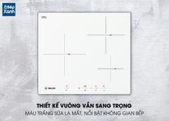 Bếp từ 3 vùng nấu Malloca MI 593W / Nhập khẩu Tây Ban Nha / Kính Schott Ceran trắng sữa ảnh 3