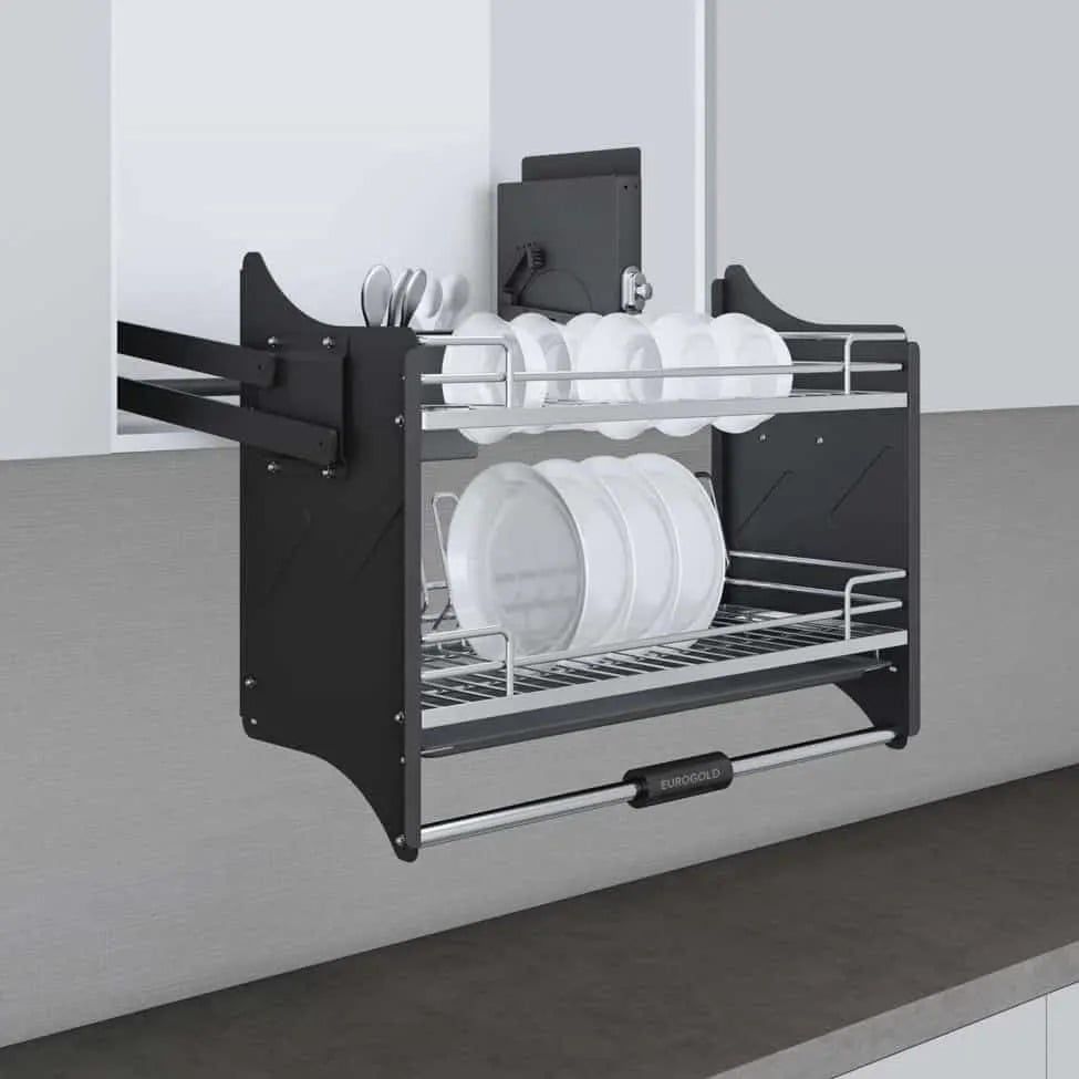  Giá bát đĩa nâng hạ Eurogold EPV9090PRO - Inox 304, nan oval 