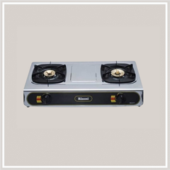 Bếp gas dương Rinnai RV-577(BK) 717mm 2 lò nấu, mặt thép không gỉ ảnh 2