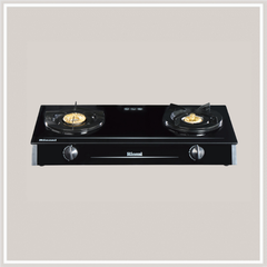 Bếp gas dương Rinnai RV-6Double Glass(L) 608mm 2 lò nấu, mặt kính cường lực ảnh 2