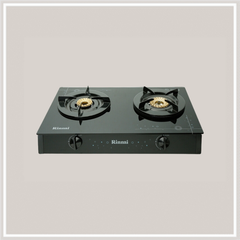 Bếp gas dương Rinnai RV-6Double Glass(Sp) 608mm 2 lò nấu, mặt kính cường lực ảnh 2