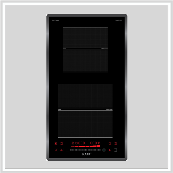  Bếp kính âm 2 từ Domino Kaff KF H33DIS 