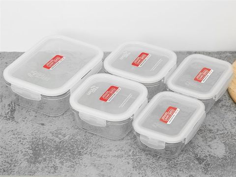 Bộ 5 hộp đựng thực phẩm thủy tinh Lock&Lock LLG445S5