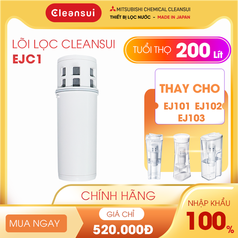 Lõi Lọc Cleansui EJC1 / Tuổi thọ 200 Lít / Thay cho Bộ Lọc Cleansui EJ101, EJ102, EJ103