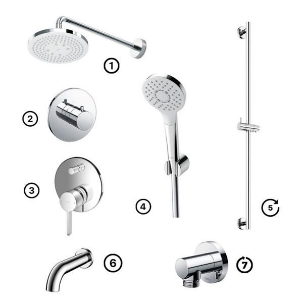 Bộ Sen Gắn Tường ToTo Loại Tròn TBW01003A