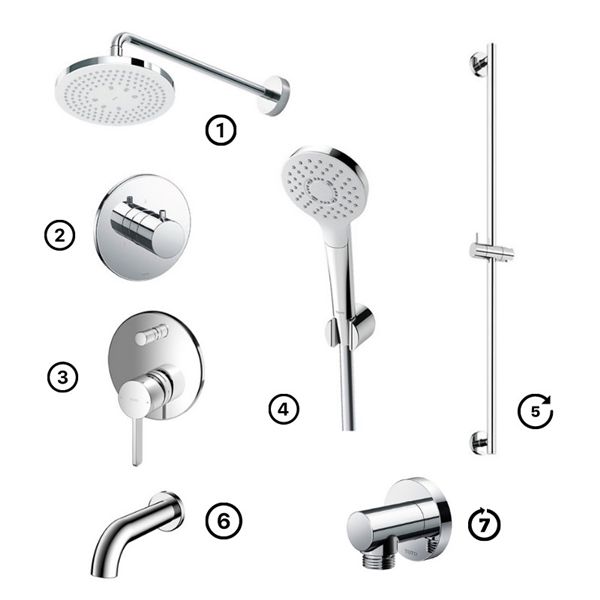 Bộ Sen Gắn Tường ToTo Loại Tròn TBW01003A