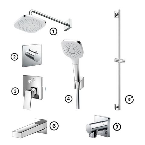 Bộ Sen Gắn Tường ToTo Loại Vuông TBW02003A