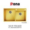  Bồn Rửa Chén 2 Hố INOX304 Pona PNI3-8650 