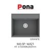  Chậu Rửa Chén 1 Hố Bằng Đá Granite Pona WAZ1 