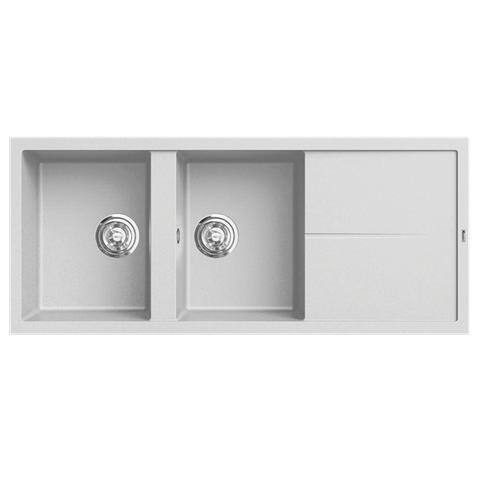 Chậu rửa chén đá Konox Livello 1160 White Silver