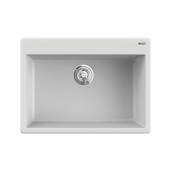 Chậu rửa chén đá Konox Ruvita 680 White Silver