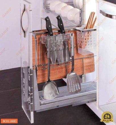  Giá Chai Lọ Dao Thớt Inox Nan Vuông Garis BC02.200D 