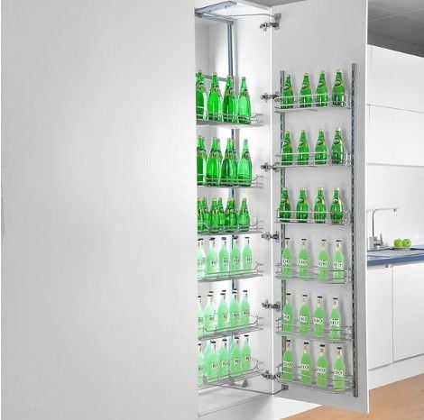  Kệ đồ khô 6 tầng Inox nan cánh mở tủ 450 Grob UB-645S 