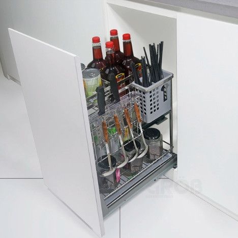 Kệ Đựng Dao Thớt Inox SUS304 Nan Dẹt Âm Tủ 250 Grob GC304-25AT