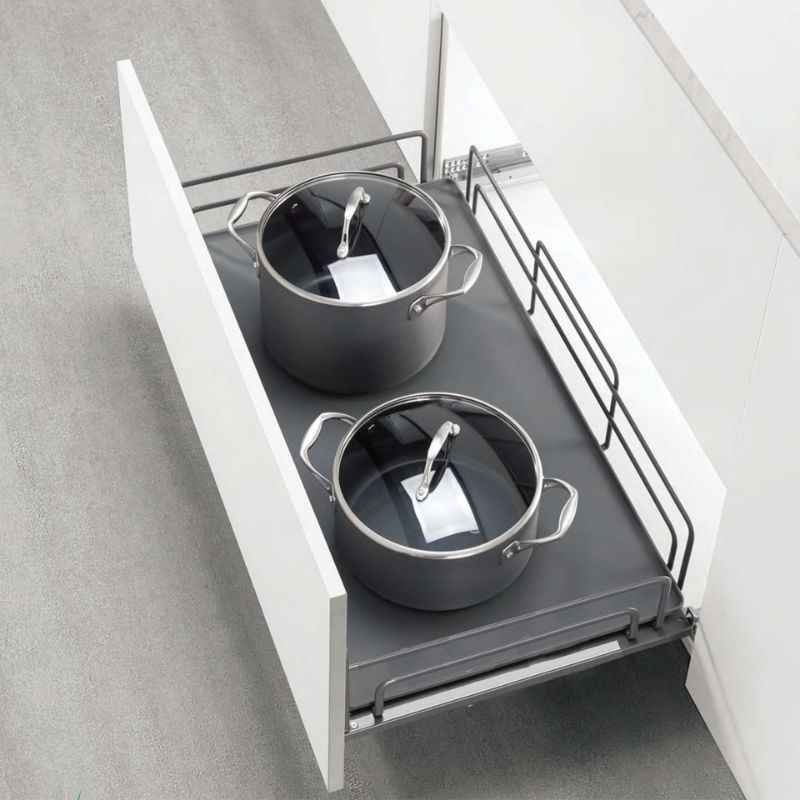  Kệ xoong nồi tủ dưới, nan Oval Grey N-Series Ecalite EKA-N7001B 
