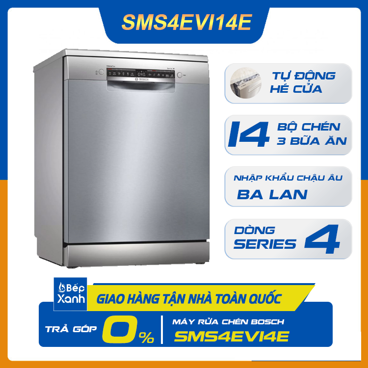  SMS4EVI14E | Máy rửa chén độc lập Bosch Series 6, sấy Zeolith 