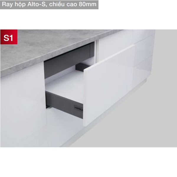 Ray Hộp Alto-S Giảm Chấn H80mm Hafele 552.35.365