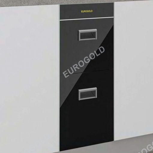  Thùng gạo mặt gương 2 tầng màu đen Eurogold B322 