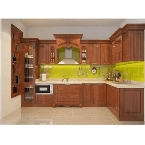 Tủ Bếp Xanh gỗ Dổi số 6