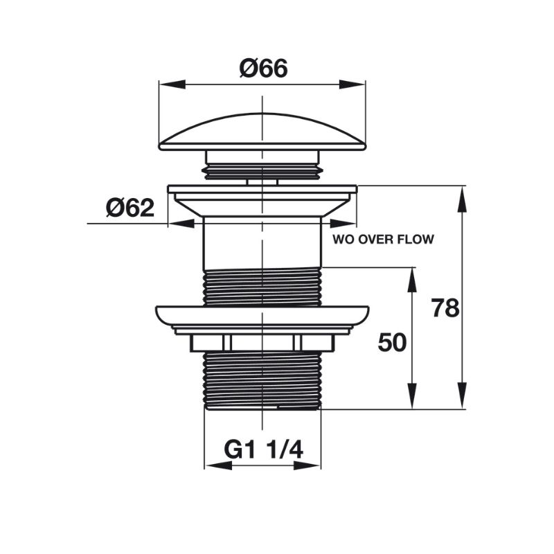 Bộ nhấn xả chậu không có xả tràn Hafele 589.25.987 – ảnh 2