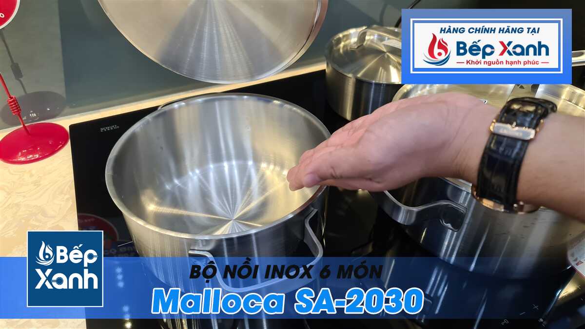 Bộ nồi inox 6 món Malloca SA-2030 - Thiết kế chuẩn nhận diện từ Bộ nồi inox 6 món Malloca SA-2030 - Thiết kế chuẩn nhận diện từ