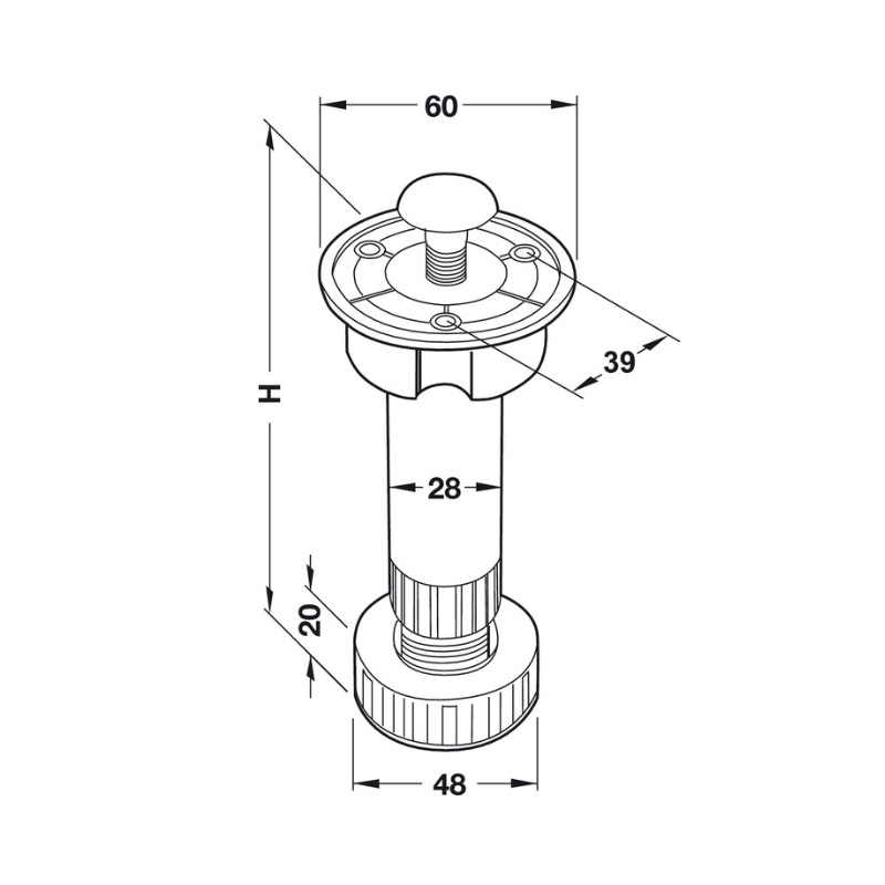 Chân tủ bằng nhựa Hafele 637.45.326 – ảnh 2