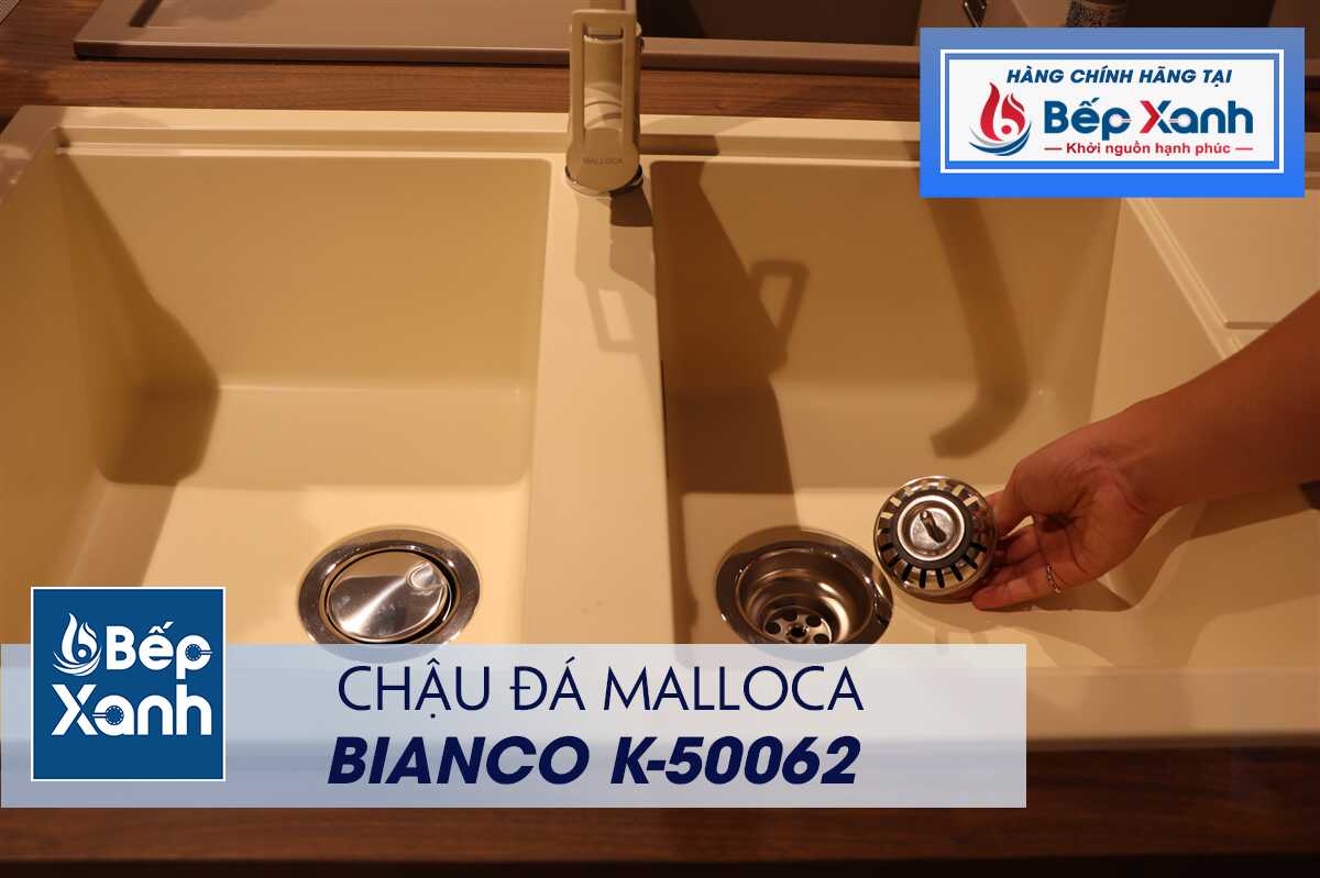 Chậu đá Malloca Bianco K-50062 / Màu kem / Phủ nano kháng khuẩn - Lắp đặt chậu đá Malloca K-50062 Chậu đá Malloca Bianco K-50062 / Màu kem / Phủ nano kháng khuẩn - Lắp đặt chậu đá Malloca K-50062