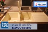 Chậu đá Malloca Bianco K-50062 / Màu kem / Phủ nano kháng khuẩn