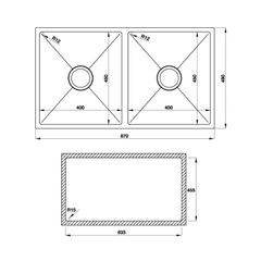 Chậu inox Hafele HS19-SSN2S90M / 2 Hộc bằng nhau, Mã số  567.23.050 ảnh 2