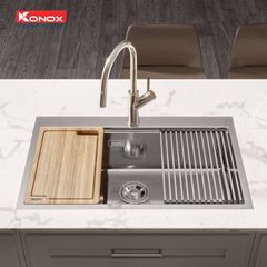 Chậu rửa chén inox 1 hố Konox KN8050TS ảnh 2