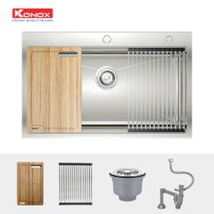 Chậu rửa chén inox 1 hố Konox KN8050TS ảnh 3