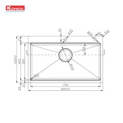 Chậu rửa chén inox 1 hố Konox KN8050TS ảnh 4