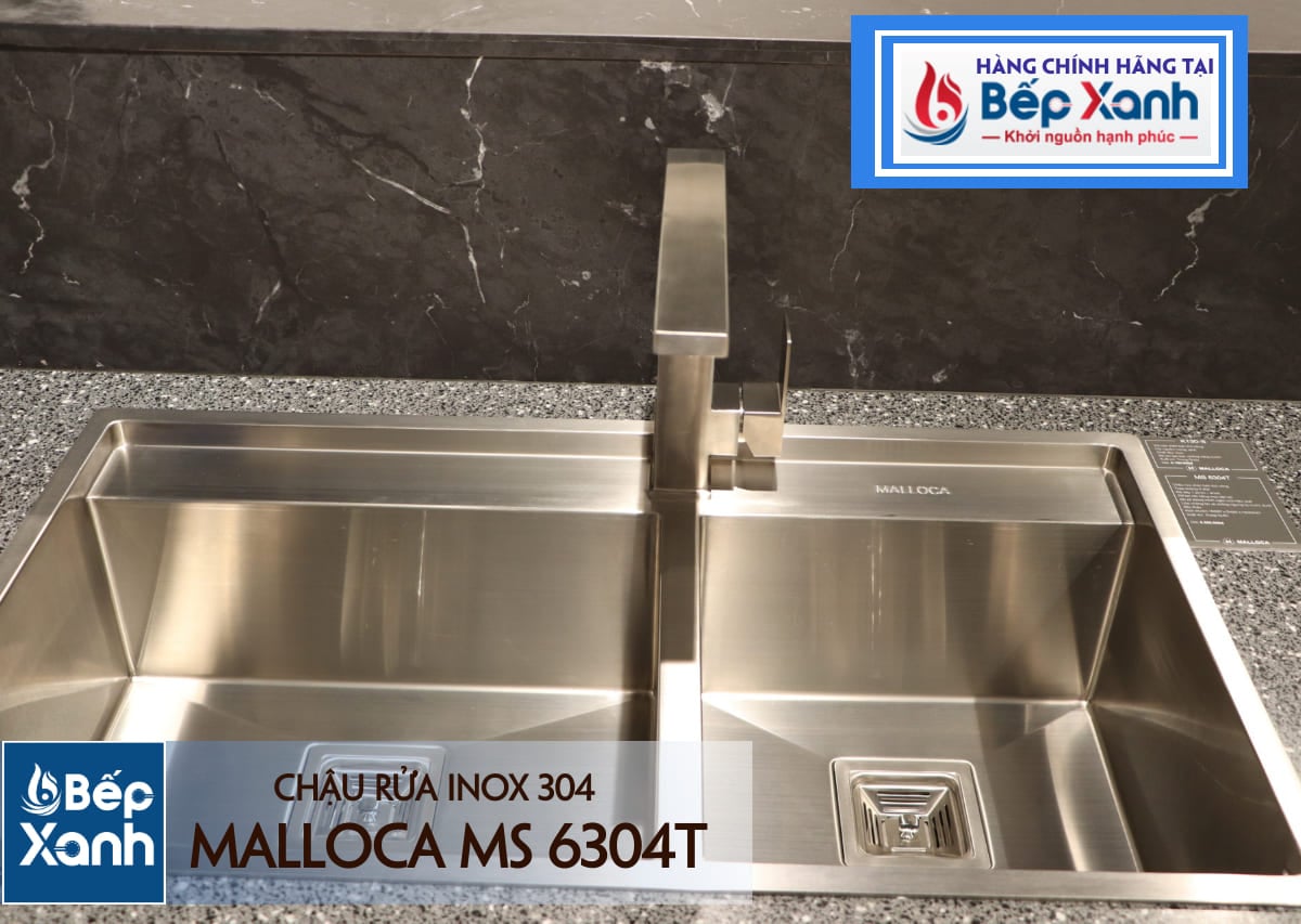 Chậu rửa chén Inox Malloca MS 6304T - Inox 304 – an toàn cho thực phẩm Chậu rửa chén Inox Malloca MS 6304T - Inox 304 – an toàn cho thực phẩm
