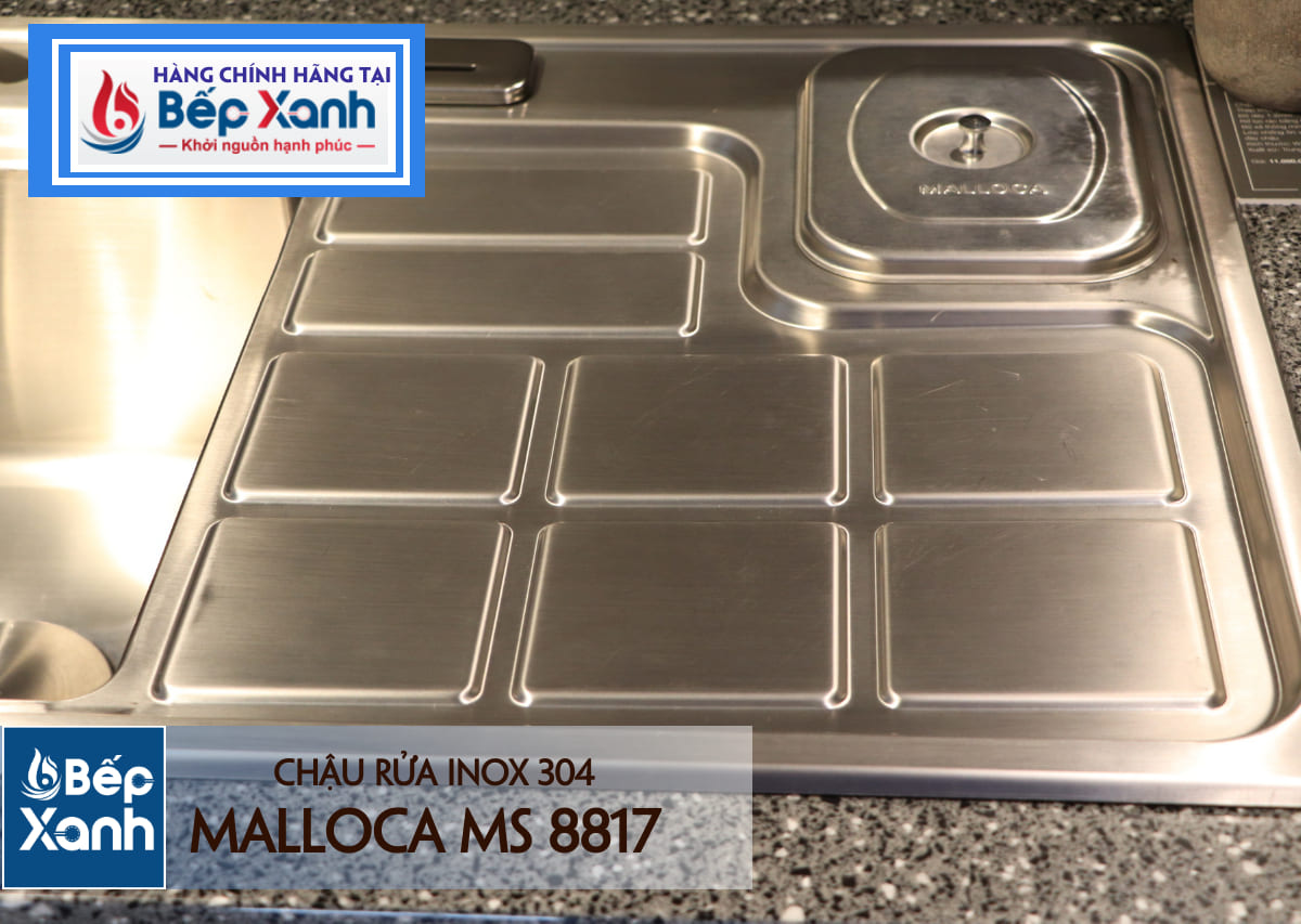 Chậu rửa chén Inox Malloca MS 8817 - Lắp đặt chậu MS 8817 trên tủ bếp dài Chậu rửa chén Inox Malloca MS 8817 - Lắp đặt chậu MS 8817 trên tủ bếp dài