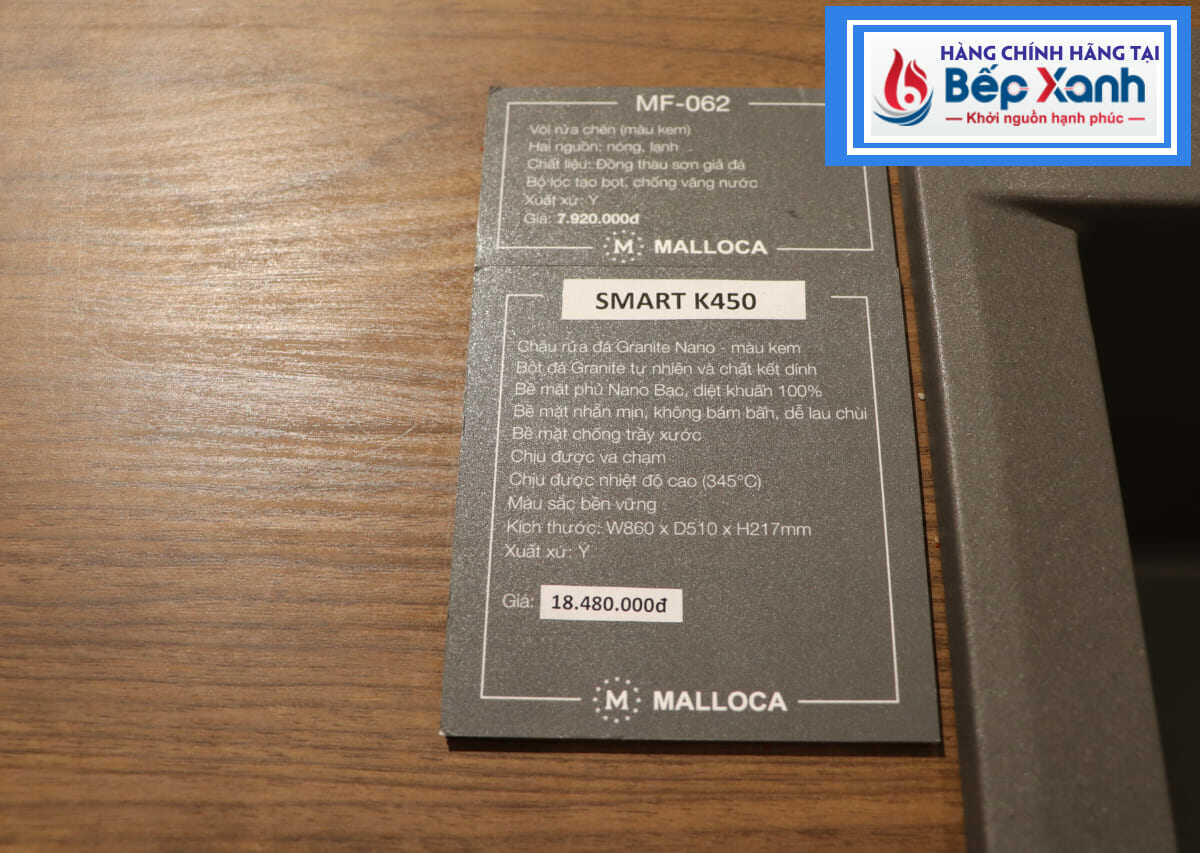 Chậu đá Malloca SMART K450 / Màu xám / Phủ nano kháng khuẩn – ảnh 6