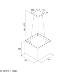 Máy hút mùi đảo Malloca Concrete K 400BR ảnh 2