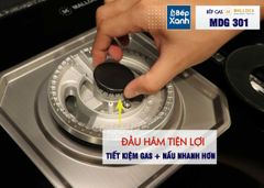 Bếp kính âm Malloca 1 gas dạng domino MDG 301 ảnh 8