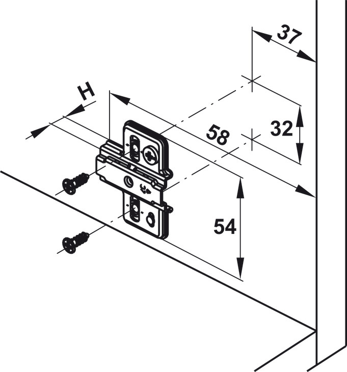 Đế bản lề Hafele 334.90.021 – ảnh 2