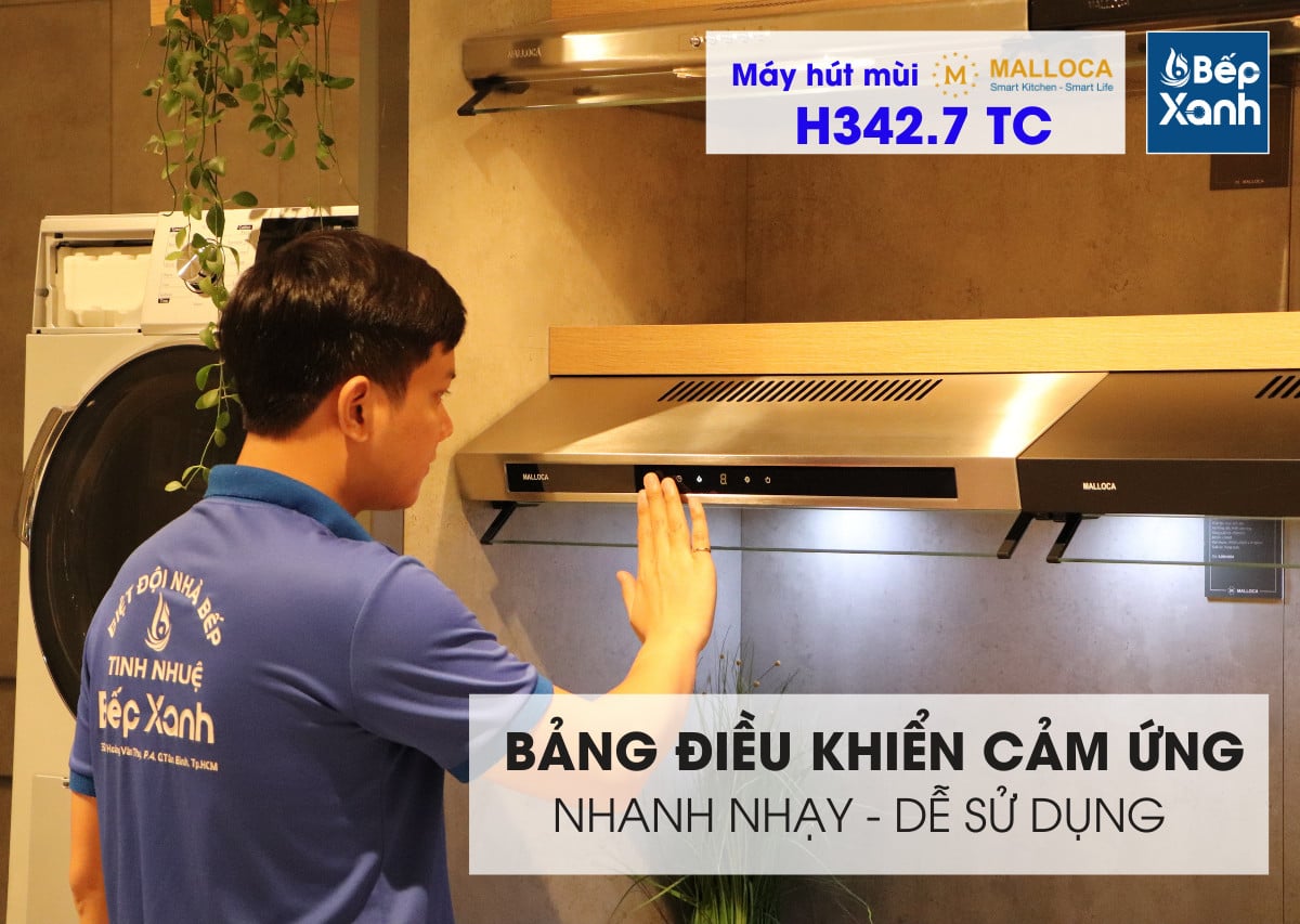 Máy hút mùi Cổ điển 70cm Malloca H342.7 TC (Inox, kính đen) – ảnh 8