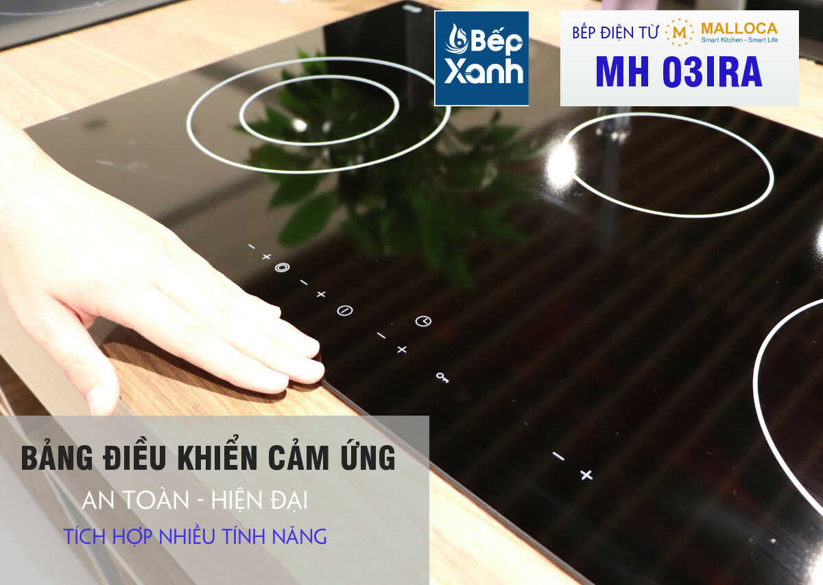 Bếp điện từ 3 vùng nấu Malloca MH 03IRA / Bếp 1 từ 2 điện, kính Eurokera – ảnh 7