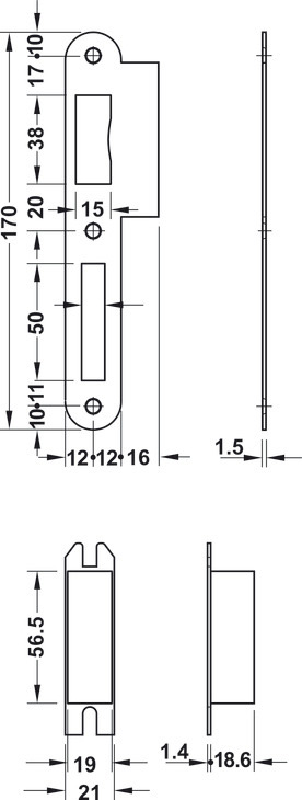 Thân khóa đồng Hafele 911.02.154 cho cửa phòng – ảnh 4