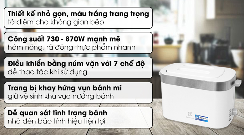 Máy Nướng Bánh Mì Electrolux E2TS1-100W – ảnh 2