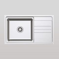 Chậu inox Hafele HS20-SSN1S60 / 1 Hộc rửa, có bàn chờ, Mã số 567.20.266