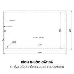 Chậu rửa chén Vision Manual Sink Ecalite ESD-8245HB ảnh 3