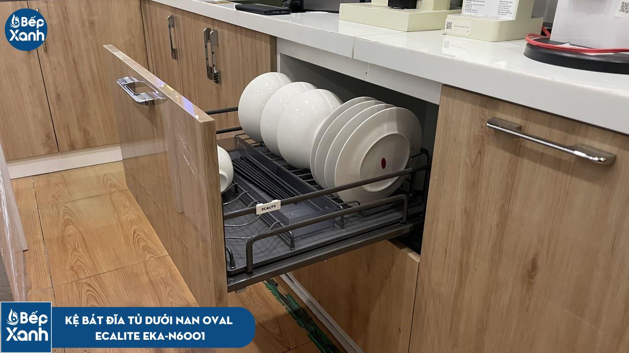 Kệ bát đĩa đa năng tủ dưới, nan Oval Grey N-Series Ecalite EKA-N6001 – ảnh 6