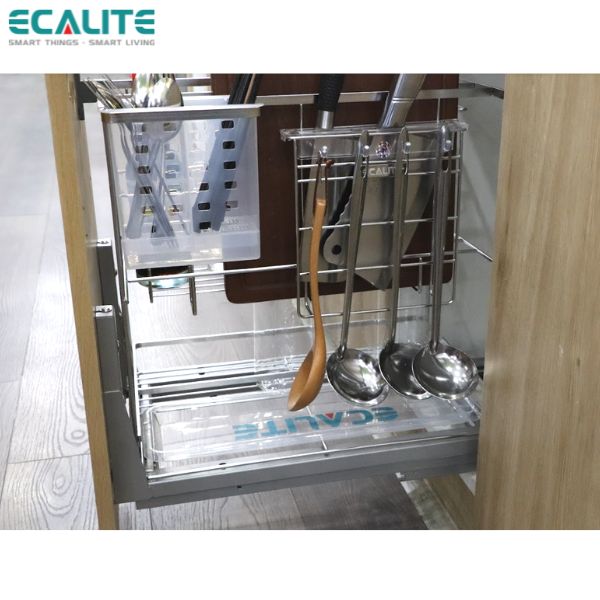 Kệ đựng gia vị, muỗng đũa, chai lọ Pull-out Ecalite EL-GS350 – ảnh 5