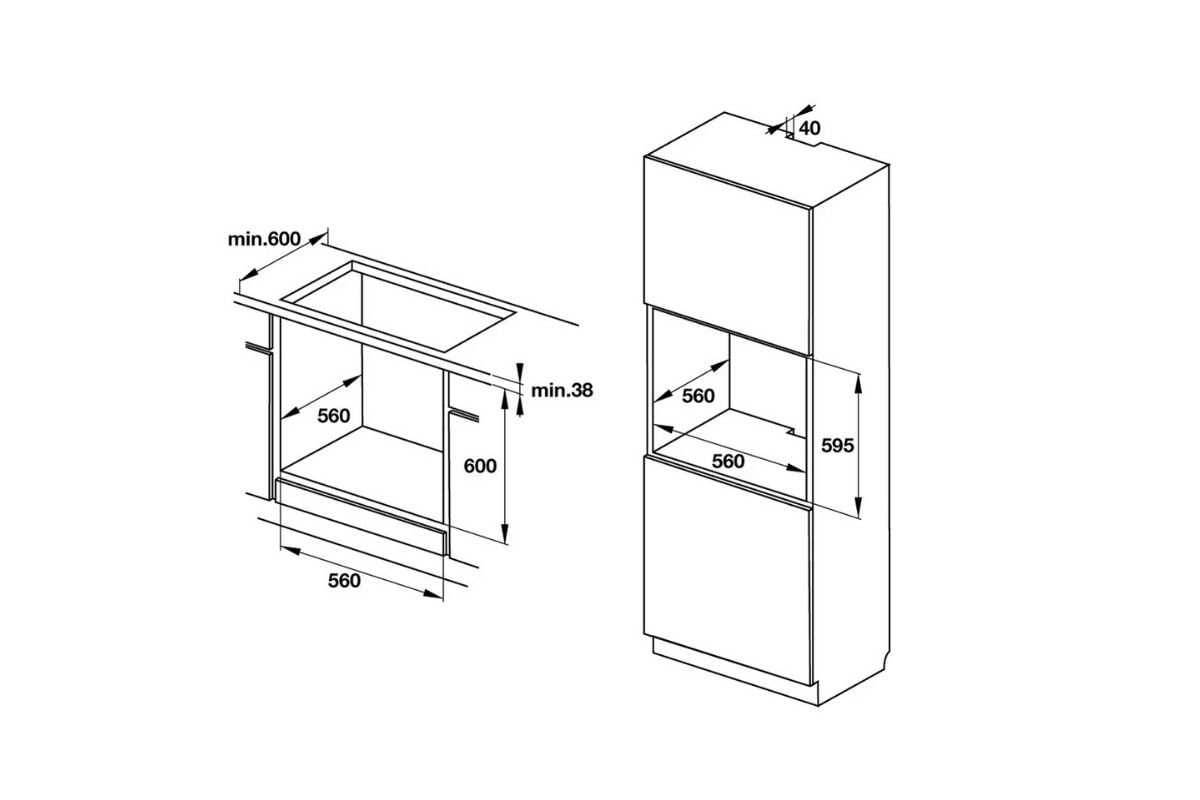 Lò nướng âm tủ Hafele HO-K60B 534.05.581 - Chọn lò theo món nấu, dung tích và kiểu lắp