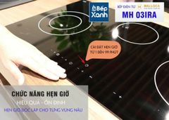 Bếp điện từ 3 vùng nấu Malloca MH 03IRA / Bếp 1 từ 2 điện, kính Eurokera ảnh 8