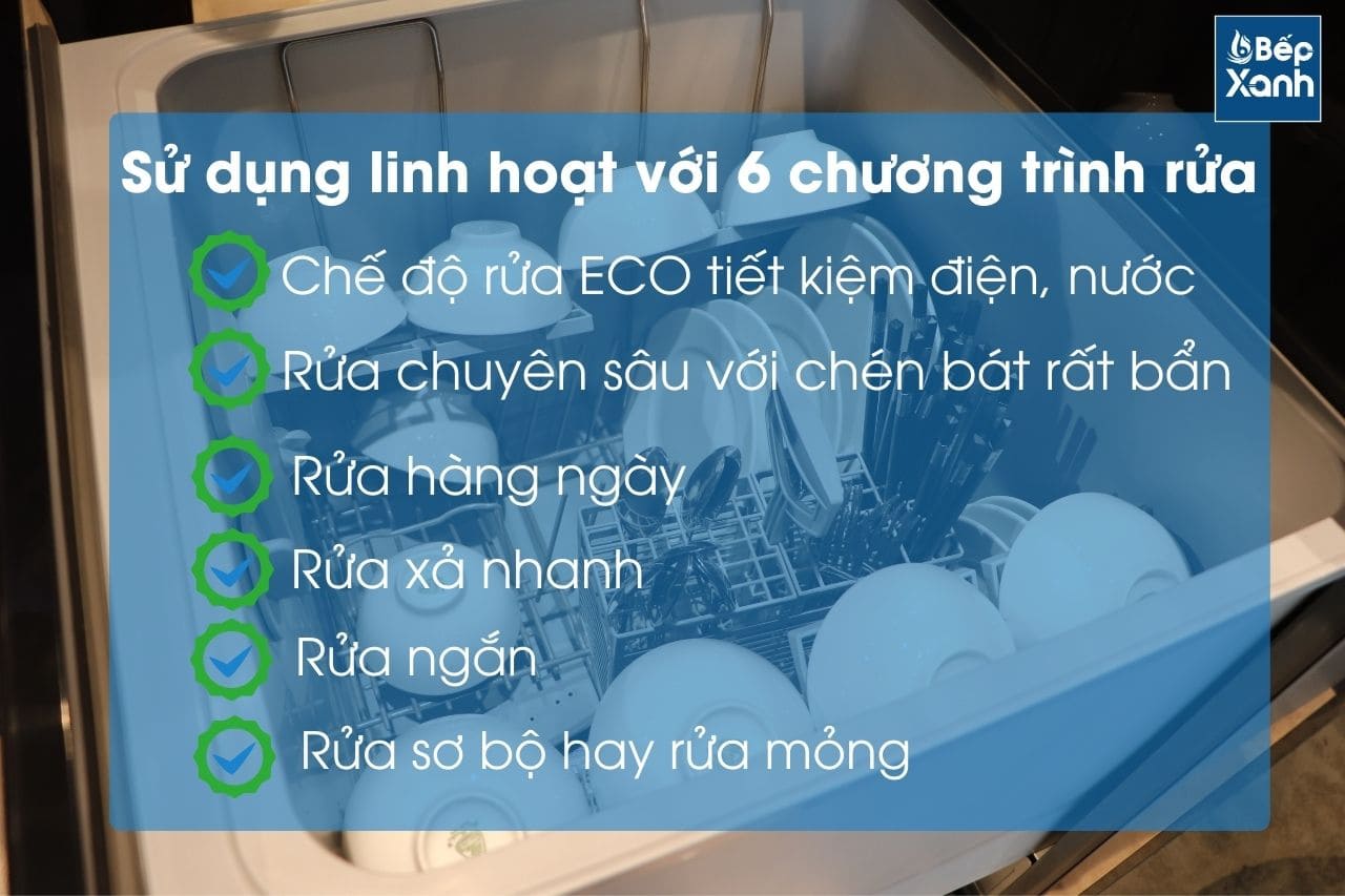 Máy rửa chén âm tủ Malloca WQP6 87CP - 6 bộ chén đĩa có đủ dùng không? Máy rửa chén âm tủ Malloca WQP6 87CP - 6 bộ chén đĩa có đủ dùng không?