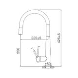 Vòi rửa chén nóng lạnh Malloca K095-SS / Inox 304, có dây rút